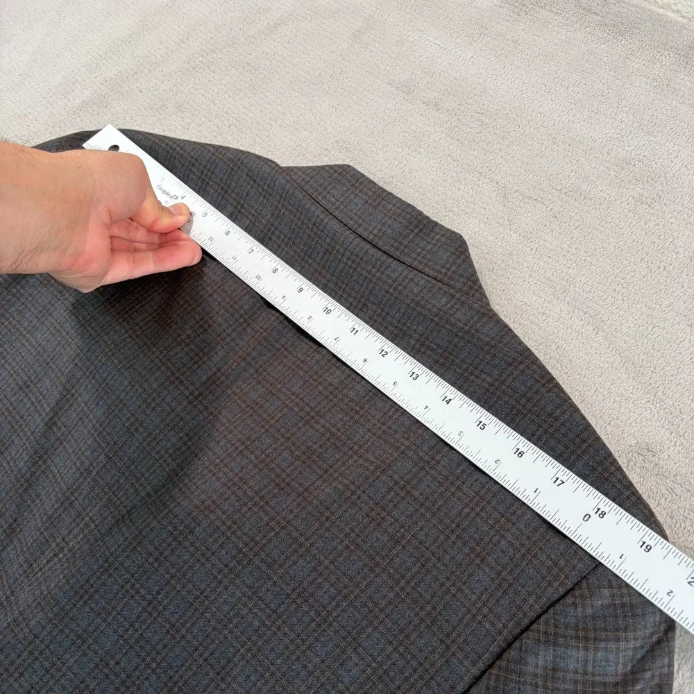 Canali 1934 Sports Coat Blazer Jacket 40 Grey Brown Plaid‎ 100% Wool Italy CEO
